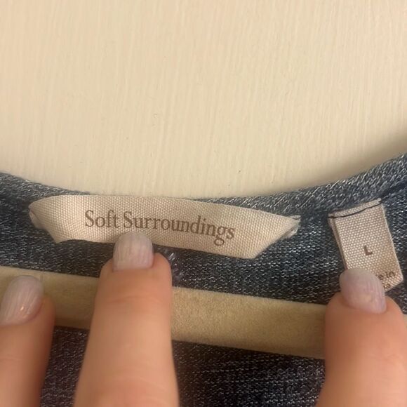 ✨Soft Surroundings Electra Cold Shoulder Blue Maxi Sz Large Dress✨ - Picture 8 of 9